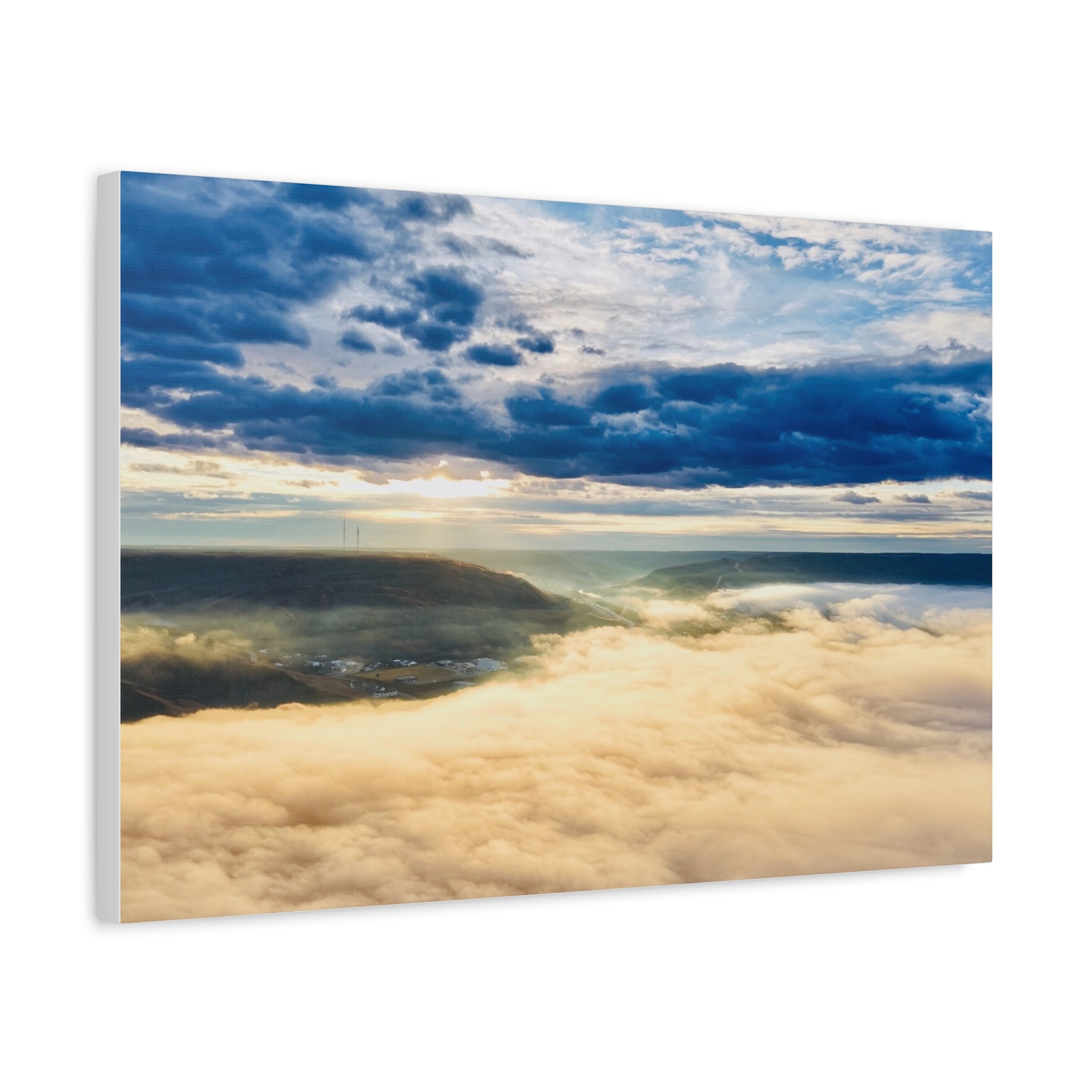 Sunrise Over Clouds - Peace River Alberta Matte Canvas Wall Art — Stretched Landscape Print