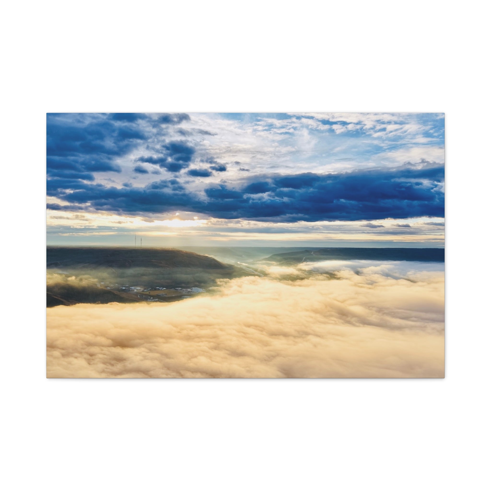 Sunrise Over Clouds - Peace River Alberta Matte Canvas Wall Art — Stretched Landscape Print