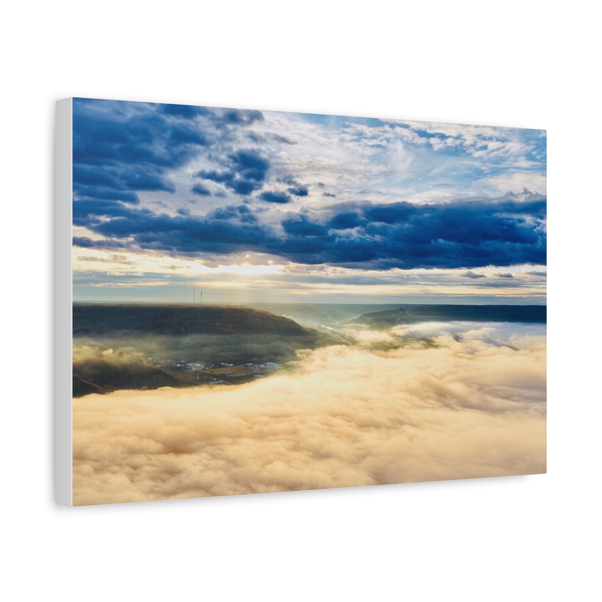 Sunrise Over Clouds - Peace River Alberta Matte Canvas Wall Art — Stretched Landscape Print