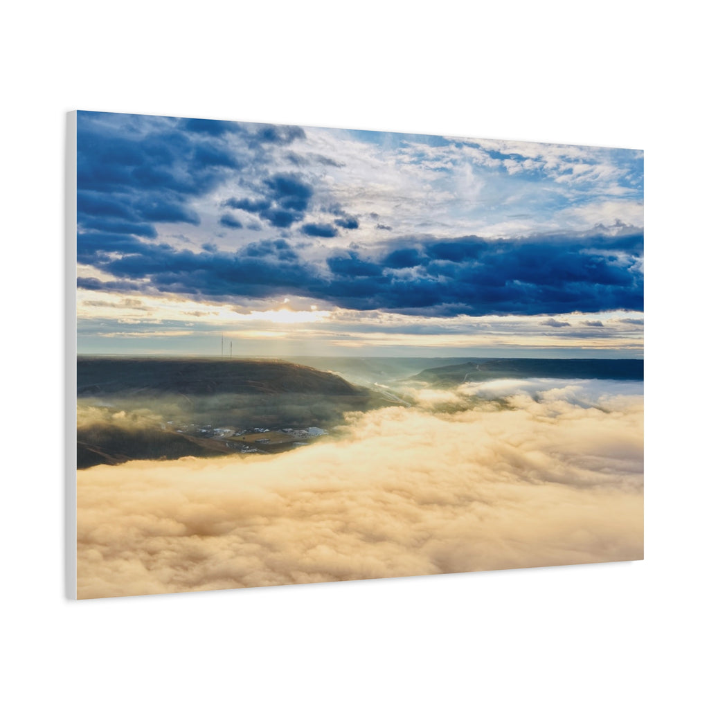 Sunrise Over Clouds - Peace River Alberta Matte Canvas Wall Art — Stretched Landscape Print