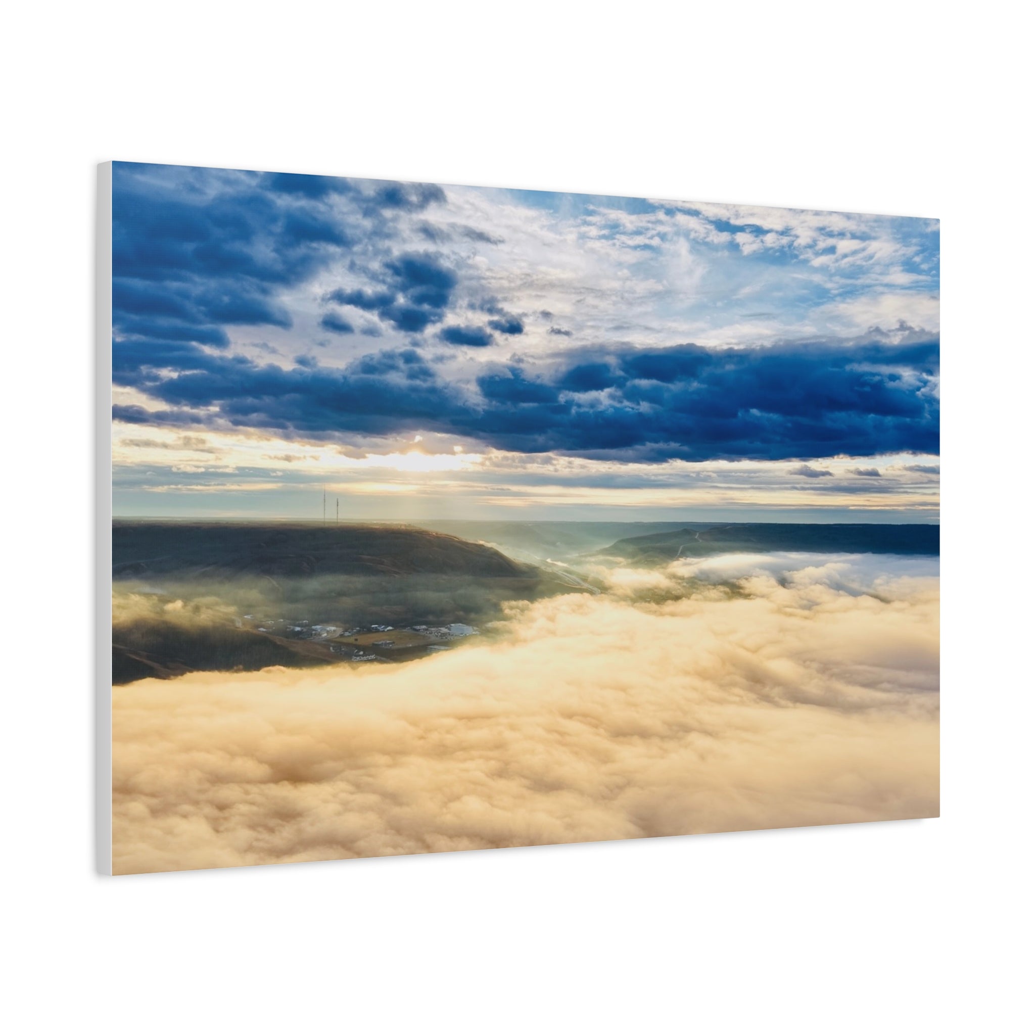 Sunrise Over Clouds - Peace River Alberta Matte Canvas Wall Art — Stretched Landscape Print
