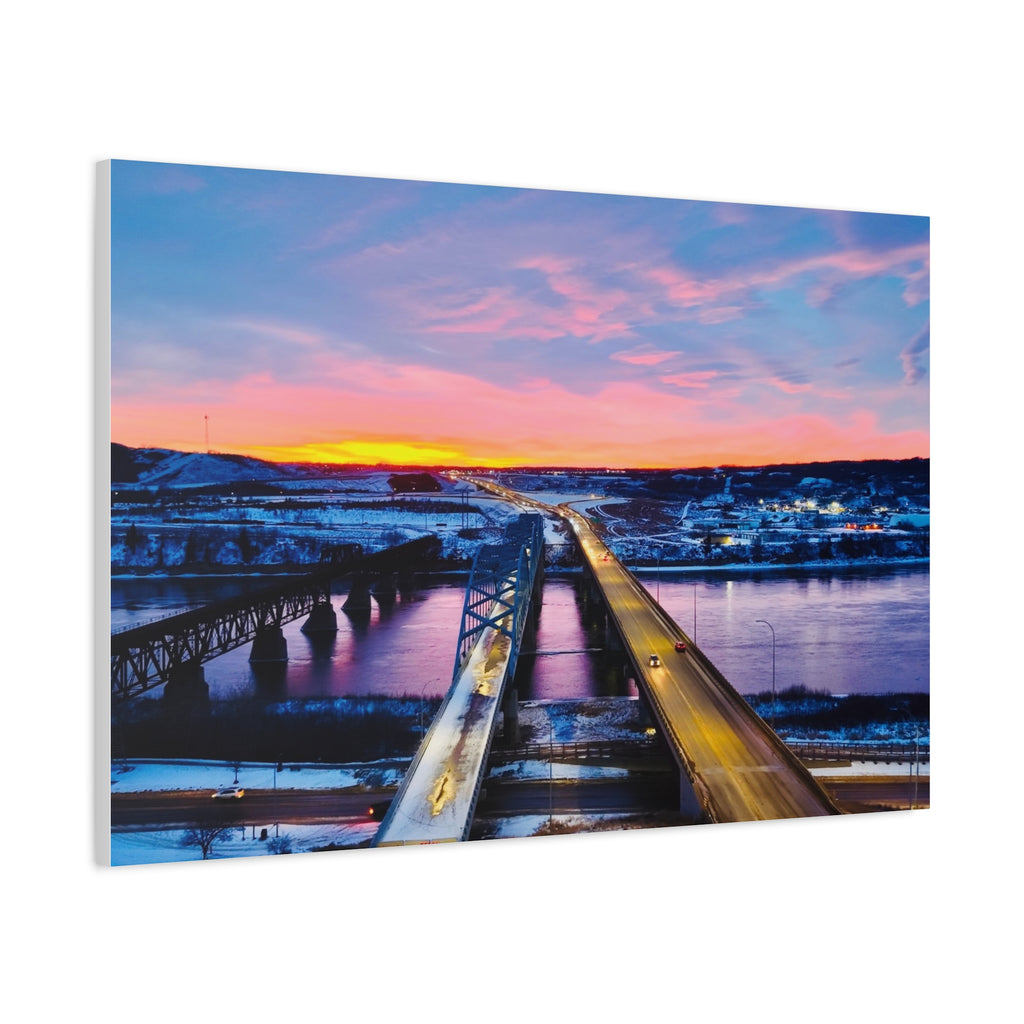 Peace River Sunset Bridge Matte Canvas Wall Art — Stretched 1.25" Landscape Print