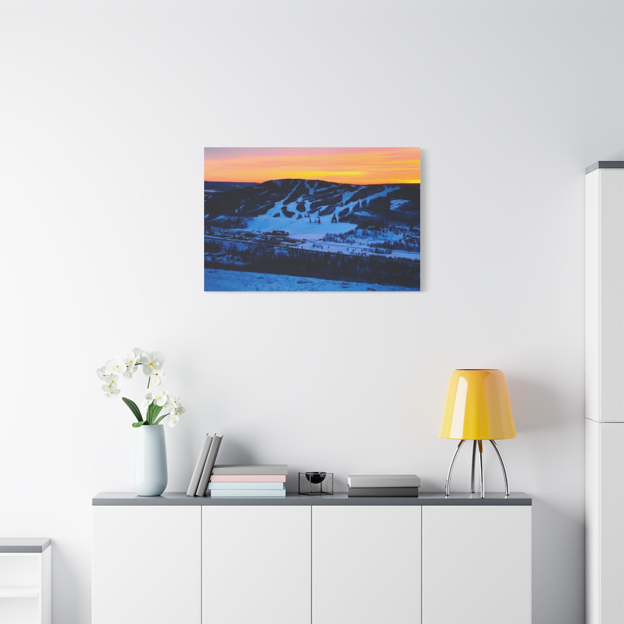 Sunset Misery Mountain - Matte Canvas Print — Winter Mountain Landscape Wall Art
