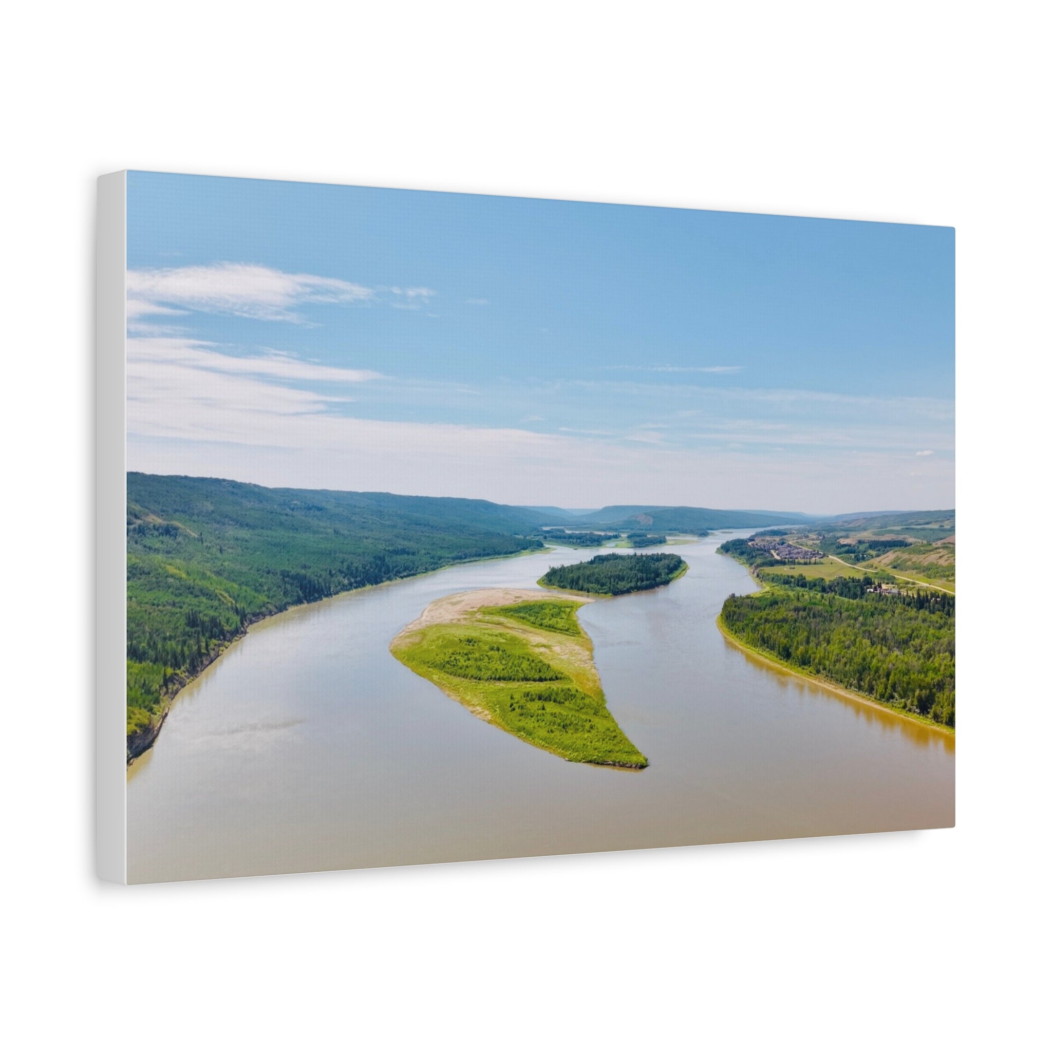 Peace River Bend Landscape Canvas Print – Matte Stretched Wall Art