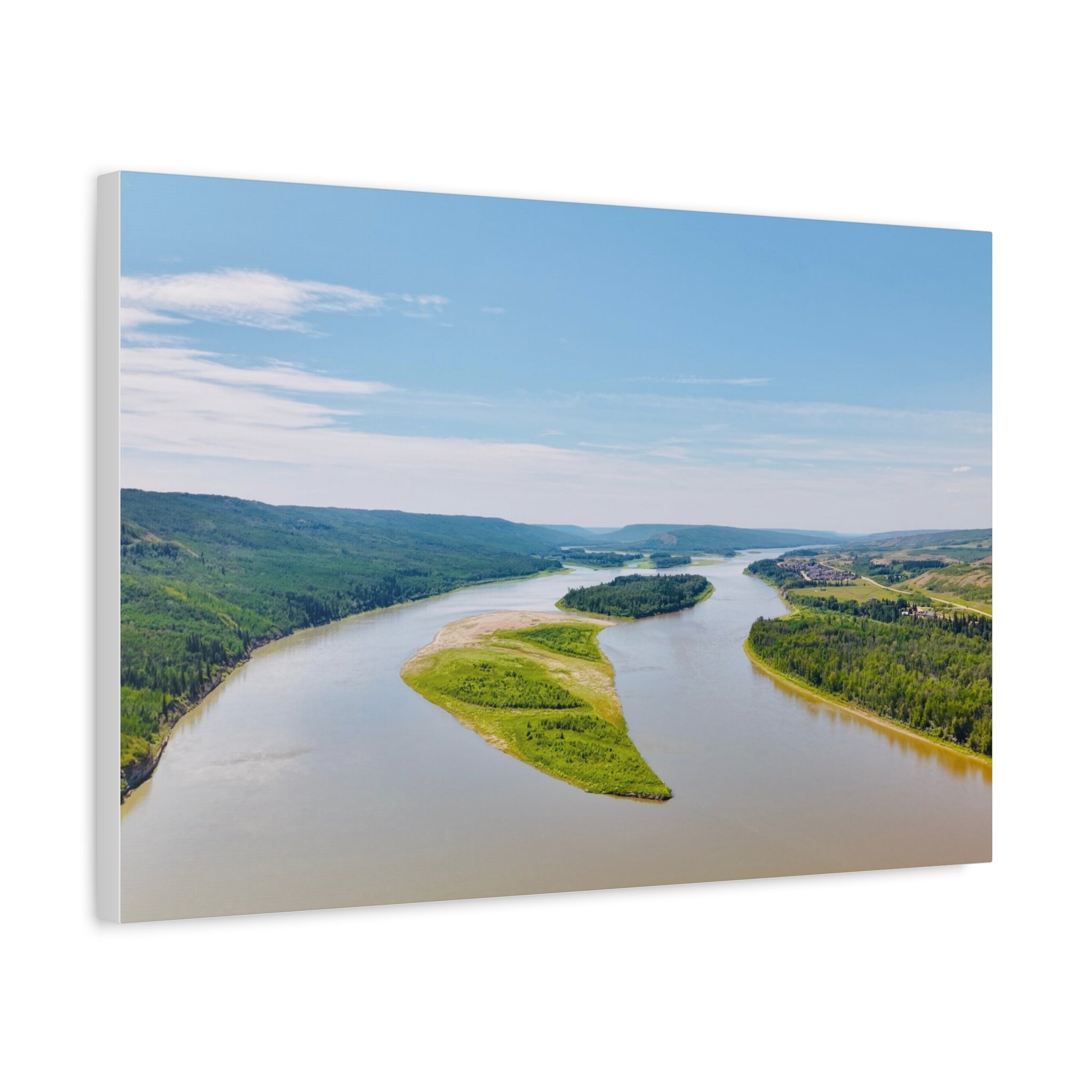 Peace River Bend Landscape Canvas Print – Matte Stretched Wall Art