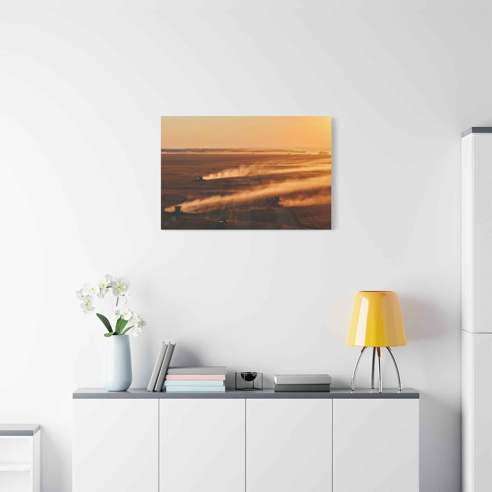 Golden Harvest Peace Region Canvas Print — Farmfield Sunrise Wall Art