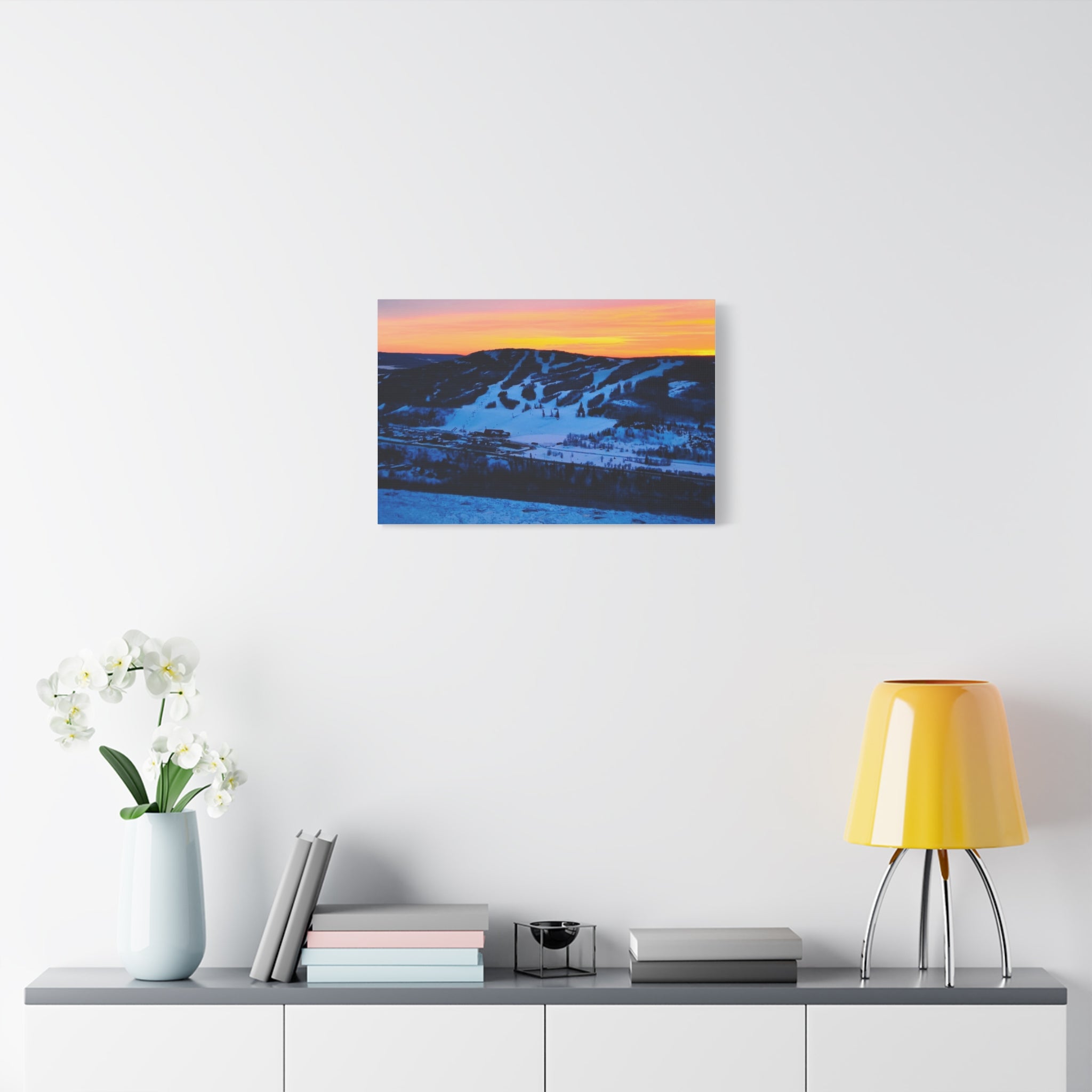 Sunset Misery Mountain - Matte Canvas Print — Winter Mountain Landscape Wall Art