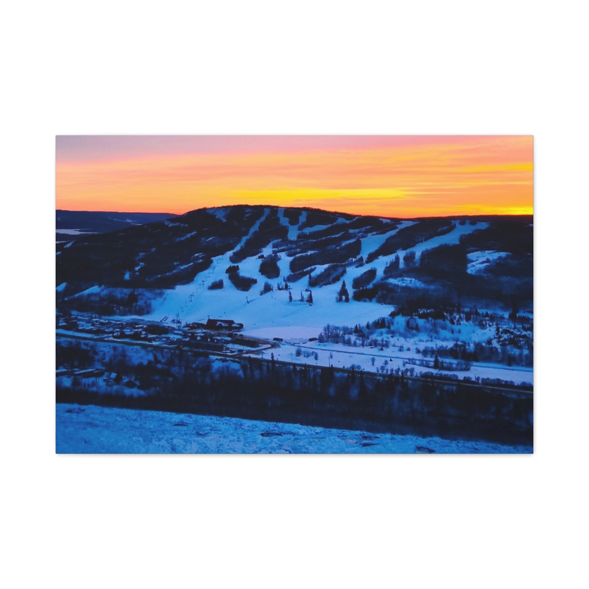 Sunset Misery Mountain - Matte Canvas Print — Winter Mountain Landscape Wall Art