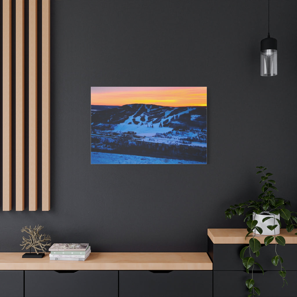 Sunset Misery Mountain - Matte Canvas Print — Winter Mountain Landscape Wall Art