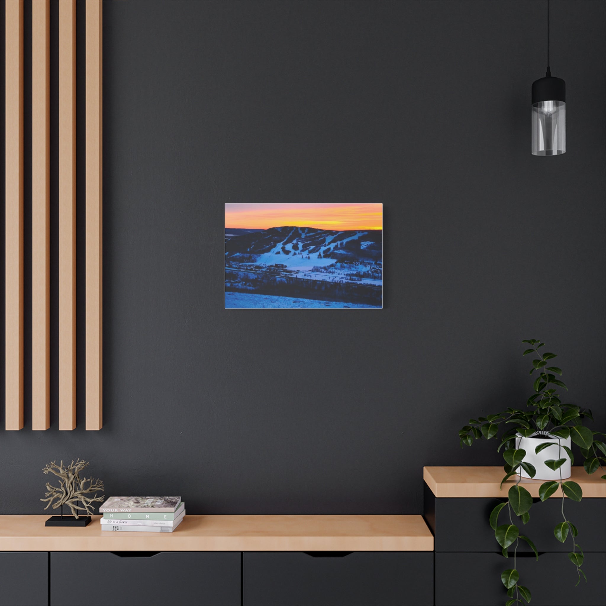 Sunset Misery Mountain - Matte Canvas Print — Winter Mountain Landscape Wall Art