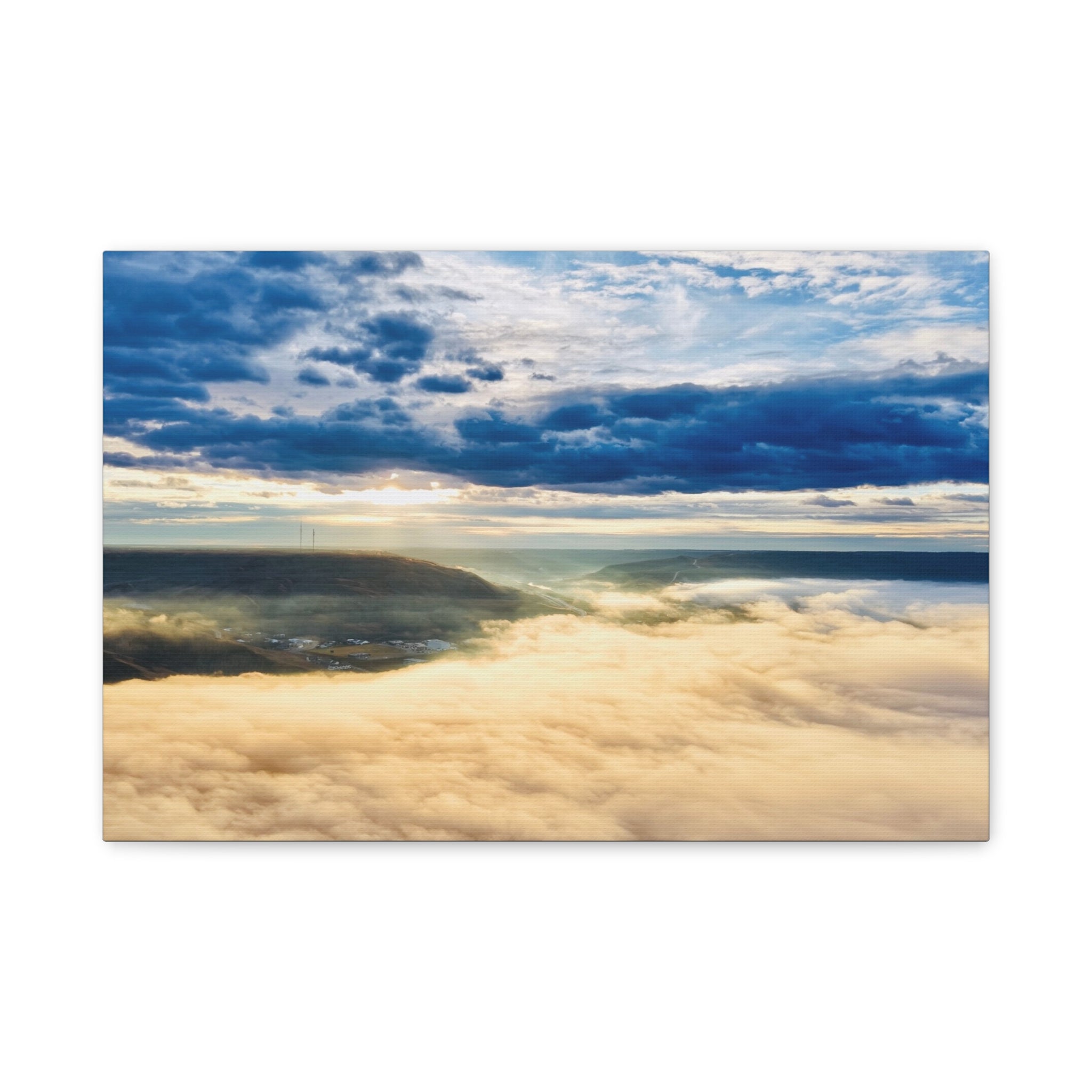 Sunrise Over Clouds - Peace River Alberta Matte Canvas Wall Art — Stretched Landscape Print