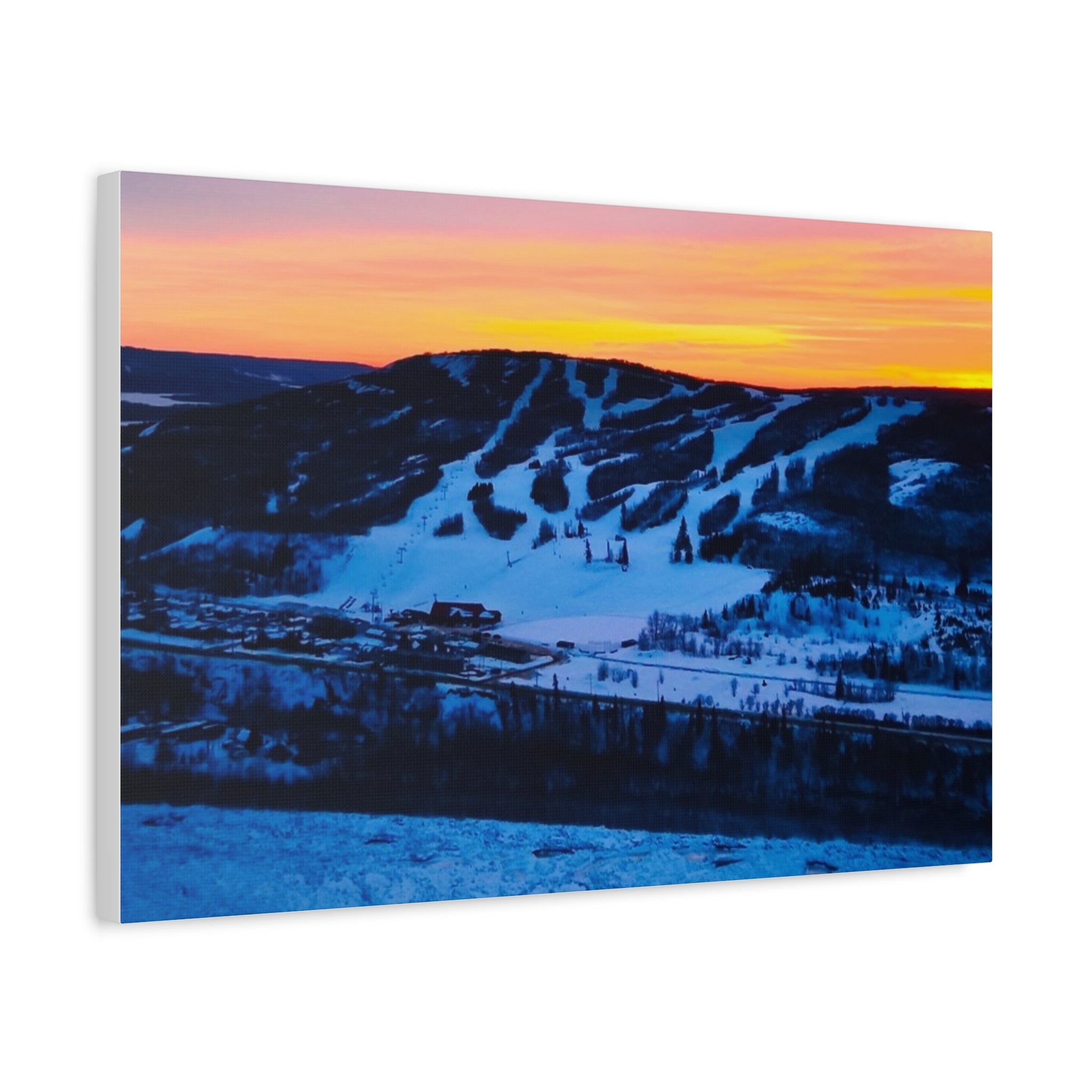Sunset Misery Mountain - Matte Canvas Print — Winter Mountain Landscape Wall Art