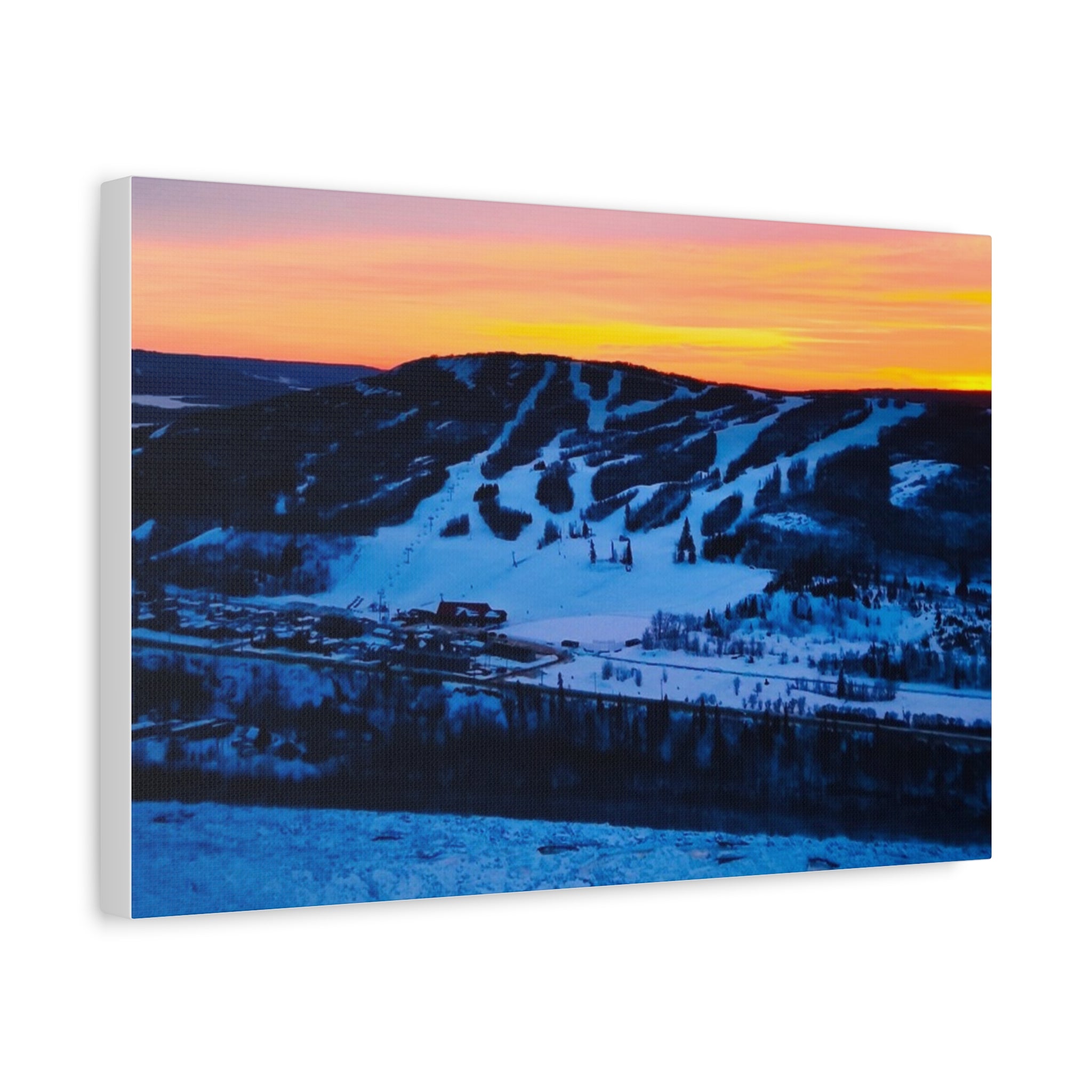 Sunset Misery Mountain - Matte Canvas Print — Winter Mountain Landscape Wall Art