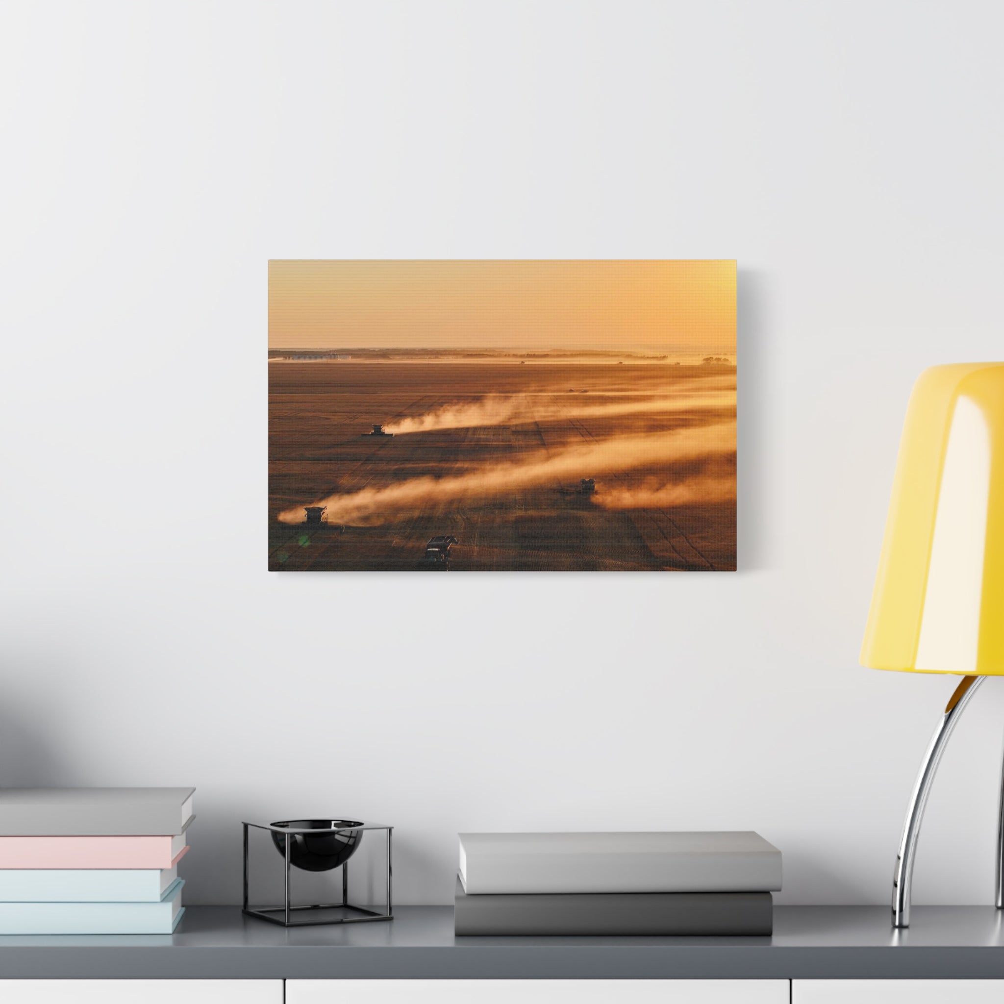 Golden Harvest Peace Region Canvas Print — Farmfield Sunrise Wall Art