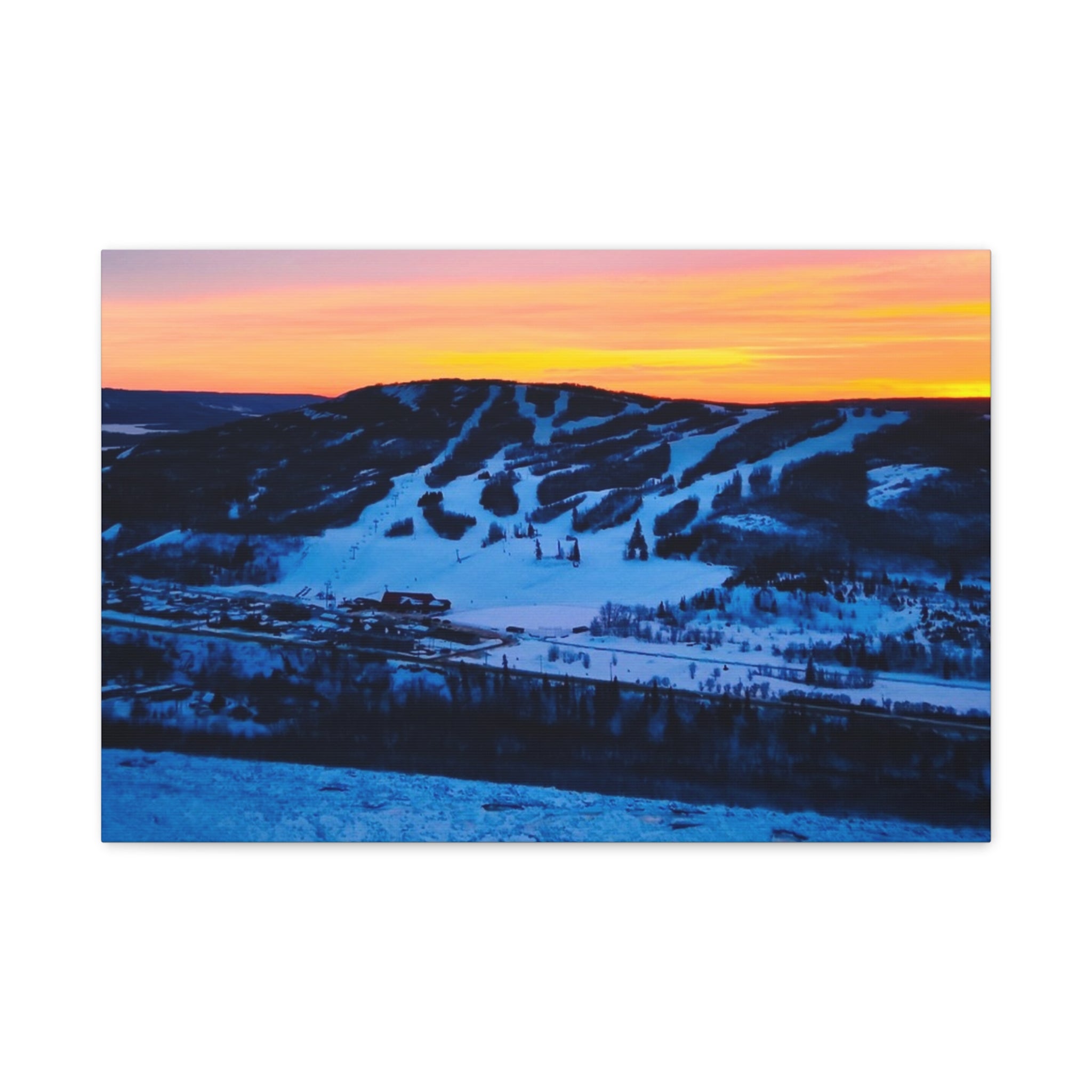 Sunset Misery Mountain - Matte Canvas Print — Winter Mountain Landscape Wall Art