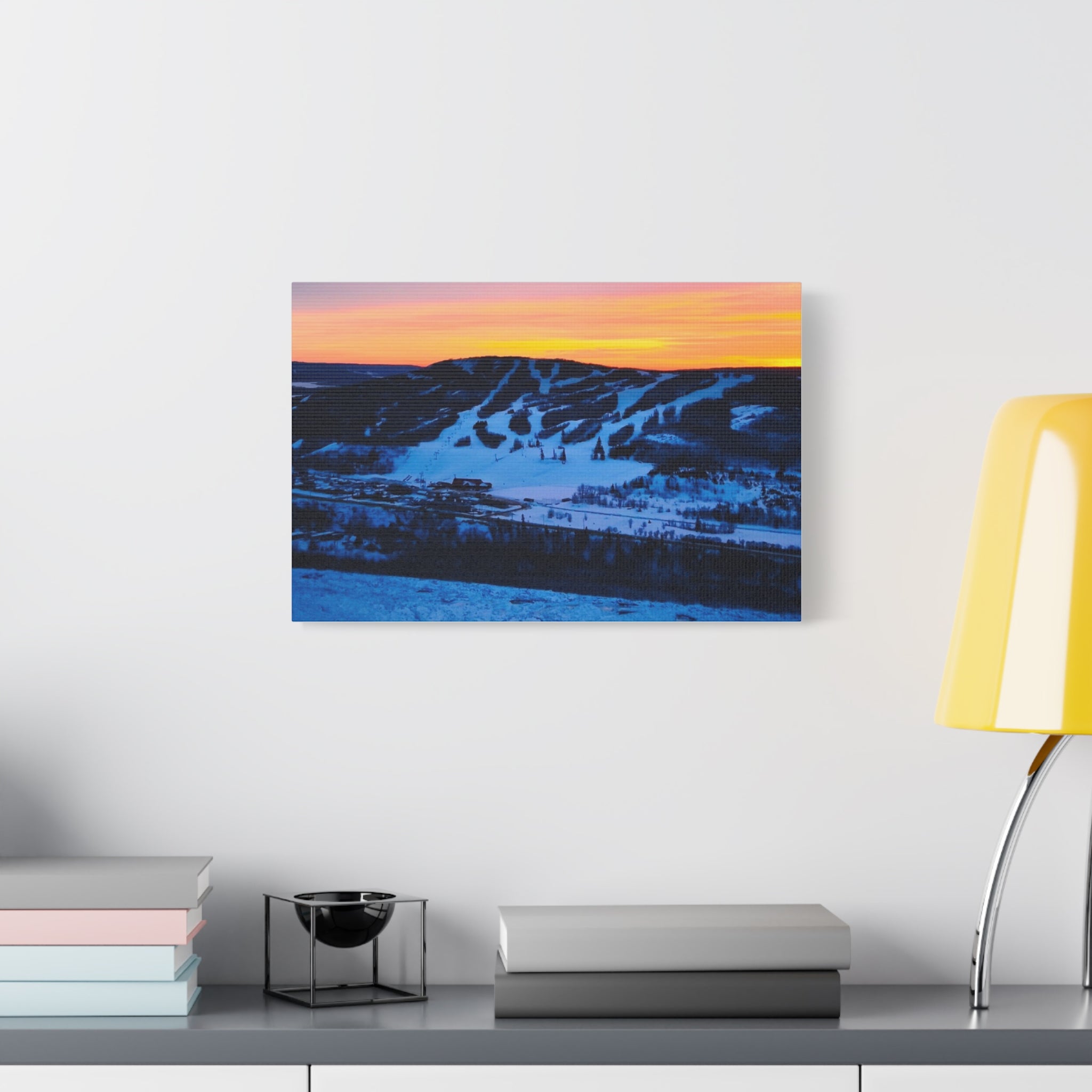 Sunset Misery Mountain - Matte Canvas Print — Winter Mountain Landscape Wall Art