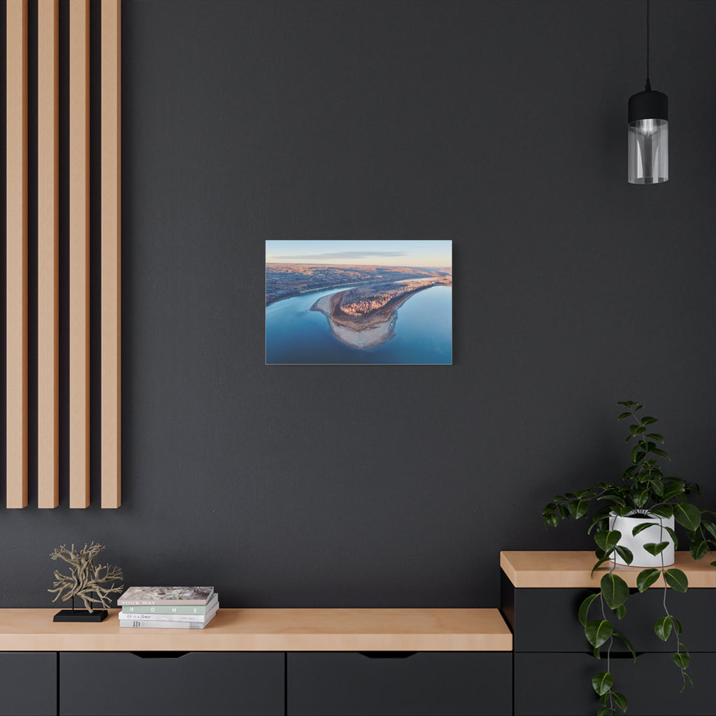 Aerial  Peace River Alberta Bend Matte Canvas Wall Art – Stretched 1.25"